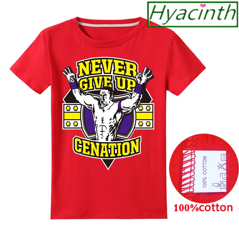 T1201-red WWE John Cena/детская футболка Топы для маленьких девочек, хлопковая футболка одежда для маленьких мальчиков, футболка с изображением истории игрушек Рождественская Одежда для мальчиков - Цвет: T1201-red