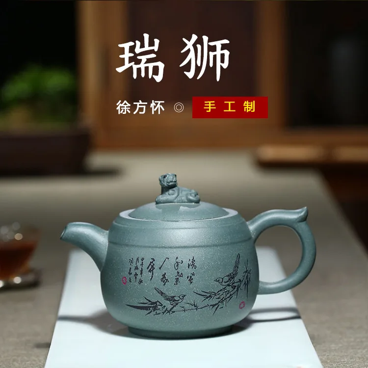 

Yixing Dark-red Enameled Pottery Teapot Raw Ore Infusion Of Tea Kettle Household Rui Lion Kung Fu Tea Have