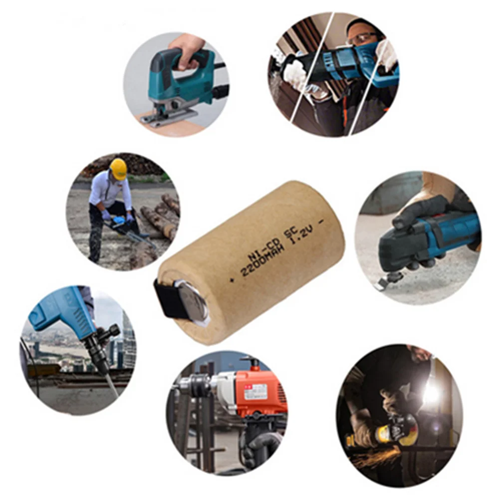 Power Tool Battery 3-12pcs Screwdriver Electric Drill SC 1.2V 2200mah Sub C Ni-Cd Rechargeable Battery