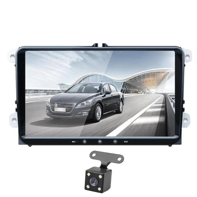With 4 LED Camera 9 дюймов Android 8,1 автомобильный MP5 плеер gps навигация Bluetooth WiFi FM для VW SEAT Altea ab 05/2004 Толедо ab 12/2004 - Цвет: With 4 LED Camera