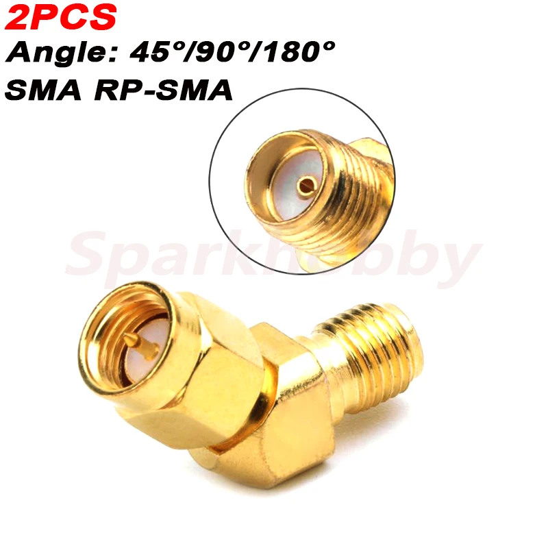 

2 шт. Sparkhobby адаптер SMA / RP-SMA SMA / RPSMA с разъемом «папа» и гнездовой разъем угол 45/90/180 градусов РЧ коаксиальный разъем