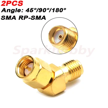 2PCS Sparkhobby 어댑터 SMA / RP-SMA SMA / RPSMA 수 플러그 및 암 플러그 각도 45/90/180 도 RF 동축 커넥터