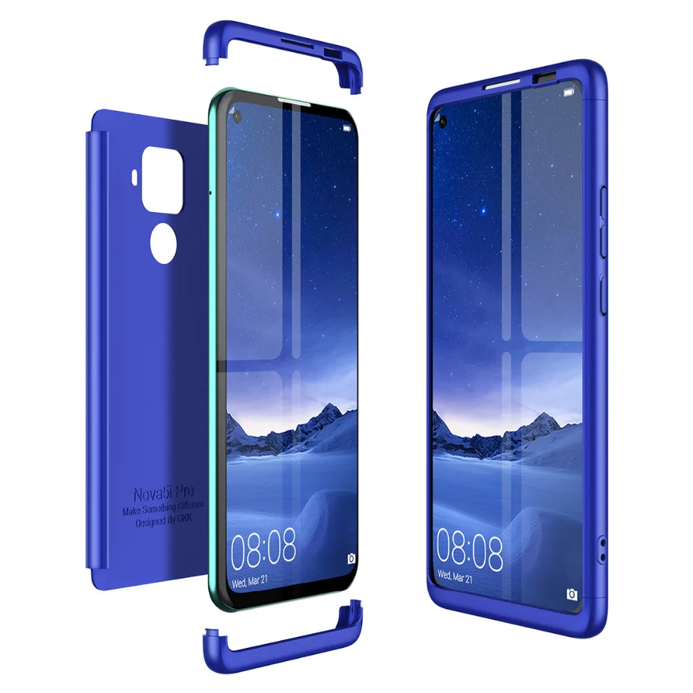 3 в 1 360 Полный корпус крышка Роскошные, жесткие, ПК чехол для huawei mate 30 lite чехол анти-падение противоударный чехол для huawei mate 30 lite