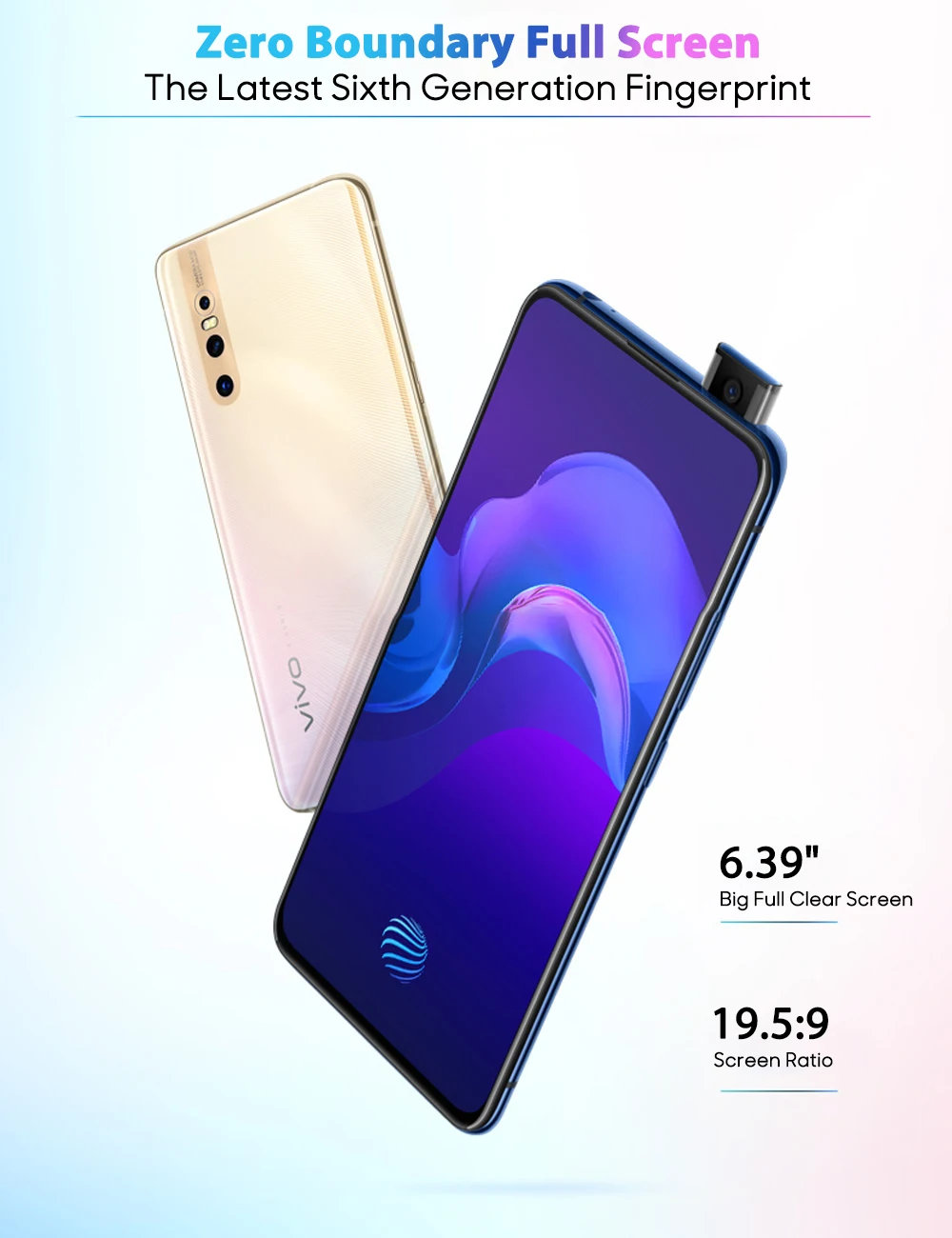 Vivo X27 поддержка глобальной rom Google Play 48.0MP мобильный телефон 8 Гб 128 ГБ 6,39 "полный экран Восьмиядерный 4G задний 3 камеры сотовый телефон