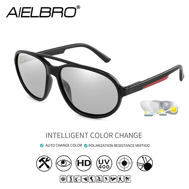 

2020 Fashion Men Cool Style Photochromic UV400 Sunglasses Hiking Driving Vintage Brand Design Cheap Sun Glasses Oculos De Sol