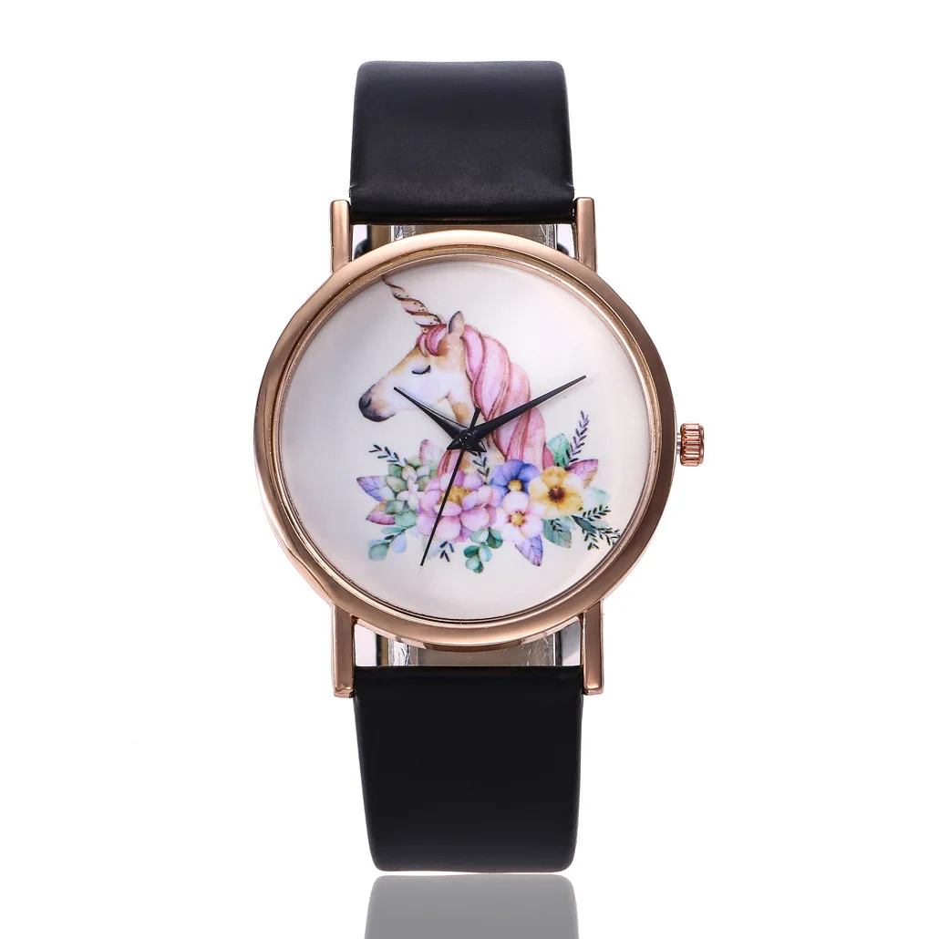 

New Style Hot Selling Quartz Watch Women's Unicorn Students Belt Watch