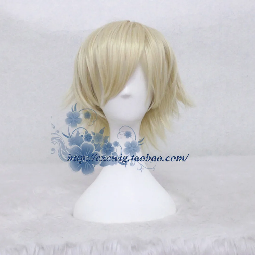 Lamento-BEYOND THE VOID mens Konoe косплей парик Konoe ролевые игры стильный блонд парик с короткими волосами костюмы