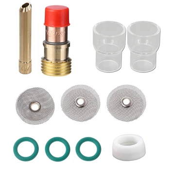 

TIG Welding Torch 3/32 inch 2.4mm Gas Lens 12 Pyrex Cup Kit for WP-17/18/26