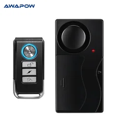 Awapow Wireless Vibration Bike Alarm With Remote Control Anti-Theft Alarm 110dB Loud Bike Door Window Alarm Home Safety System