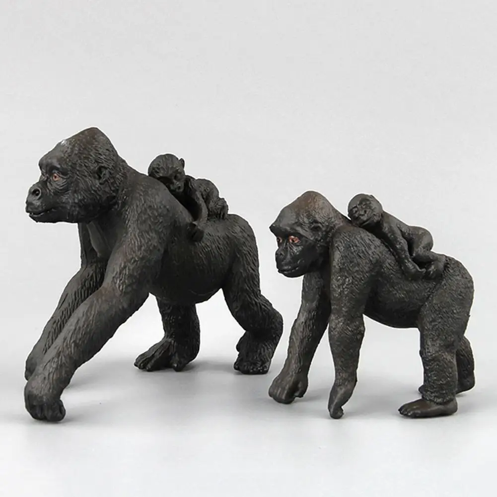 Моделирование гориллы диких животных фигурка цельная модель детские развивающие игрушки для детей подарок