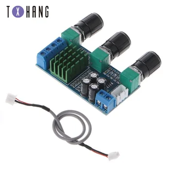 

TPA3116D2 Amplifier Board DC 12V 24V Dual Channel 80W + 80W Digital Treble Bass Regulating Preset Pre Amplifiers Audio