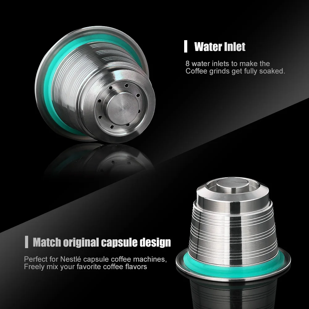  Stainless Steel Nespresso Refillable Coffee Capsule Tamper Reusable Cafe Pod Machine Accessories Ki - 4000553412525