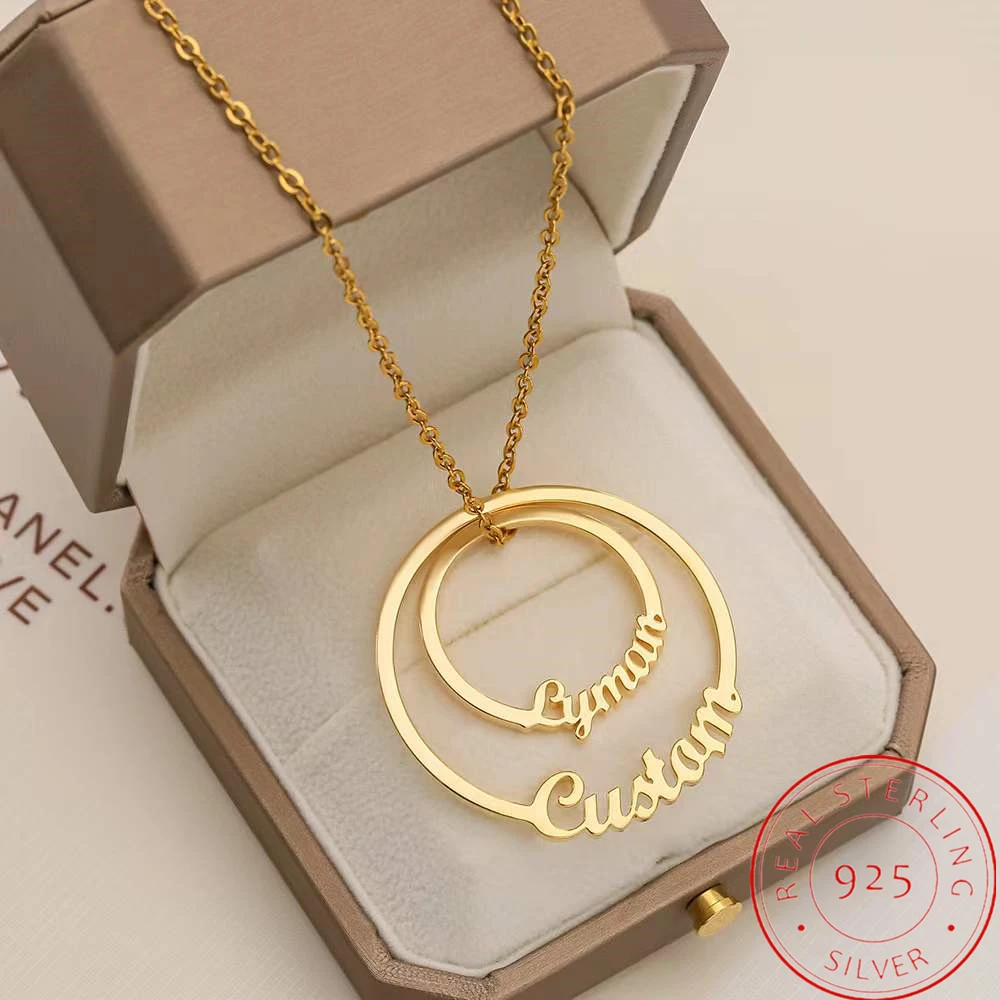 Custom Name Necklace 925 Sterling Silver Personality Charm Jewelry Pendant Women Men Chain Gift For Couples Jewelry Aliexpress