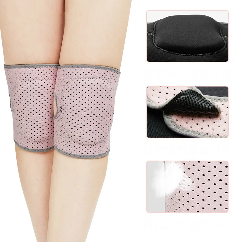 1 пара женских детских наколенников для танцев, йоги, тенниса, наколенники для спорта, спортзала, Детские наколенники для тренировок, мягкая губка для защиты колена - Цвет: Розовый