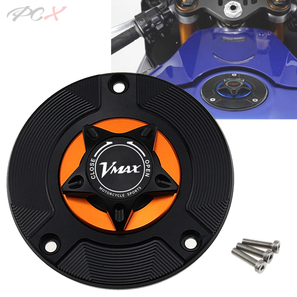 

Логотип 8 видов цветов CNC, алюминиевые аксессуары для мотоциклов без ключа, крышка топливного бака, крышка для YAMAHA V-MAX 1700 1200-2009