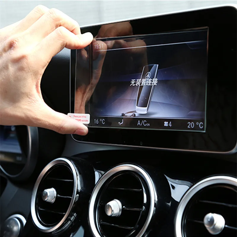 Защитная пленка для экрана навигации центральной консоли для Mercedes Benz C Class W205- аксессуары для салона автомобиля прозрачные