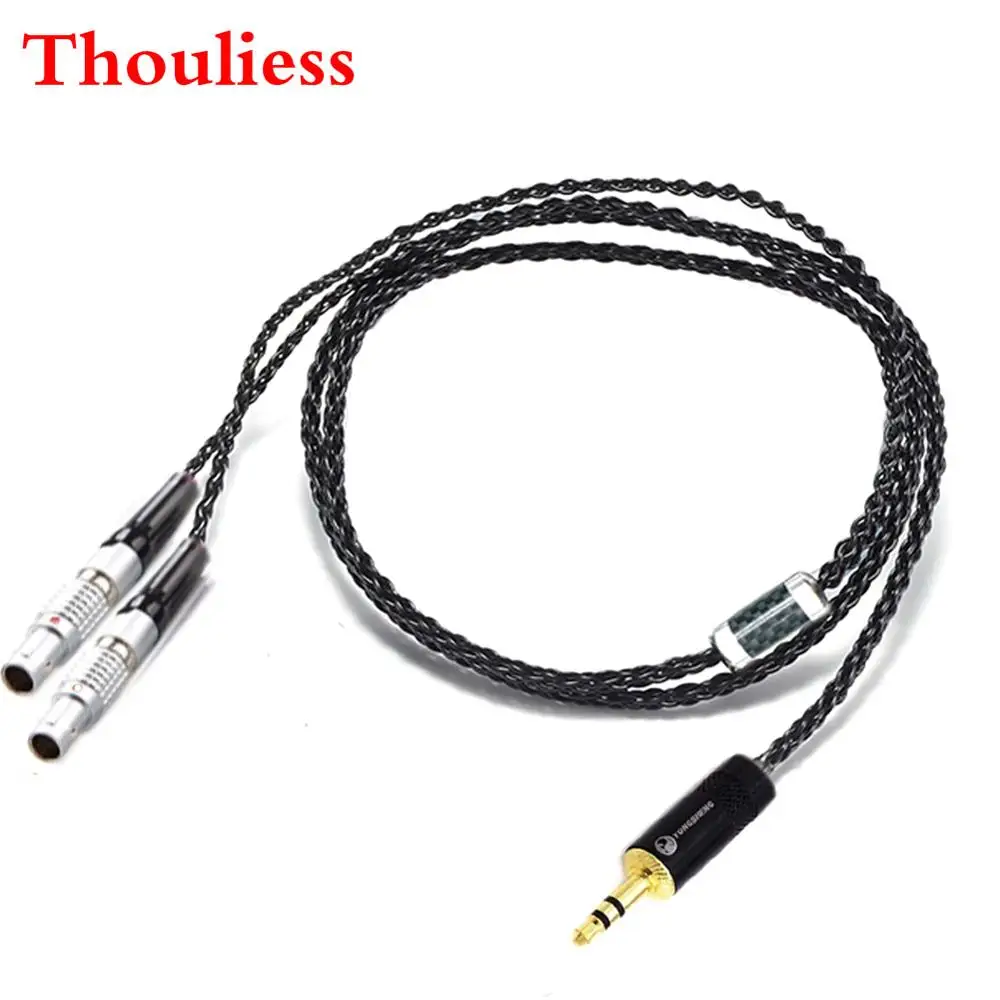 Thouliess Black Hifi 7n Silver Plated Headphones Replacement Cable