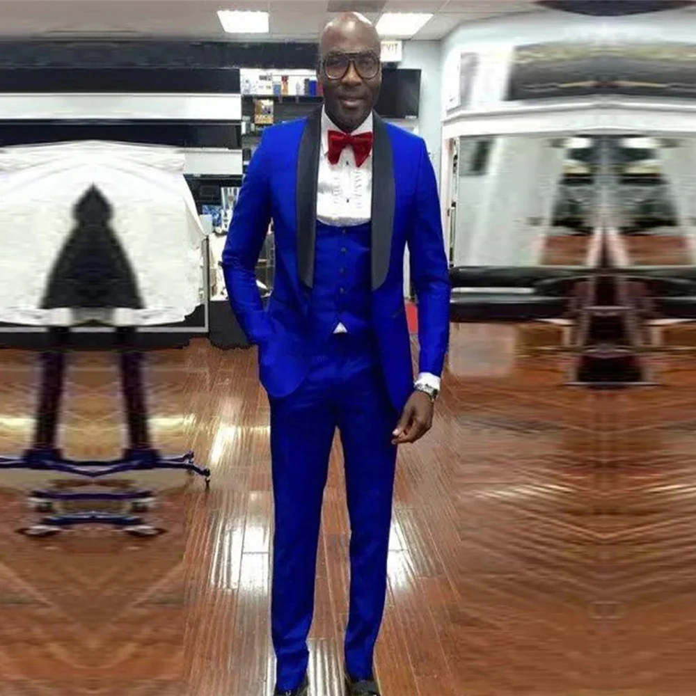 Custom Made Men Wedding Suits Royal Blue Jacket Formal Business Groom Tuxedos