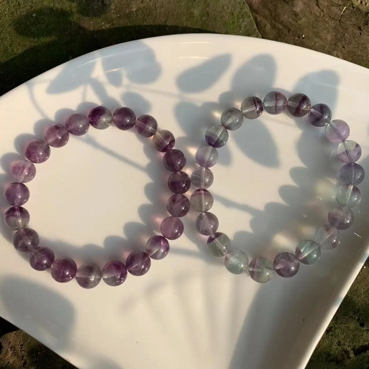 9MM Natural  Fluorite Bracelet Gift Woman Round Beads AAAAA Genuine Crystal Gemstone Wealthy