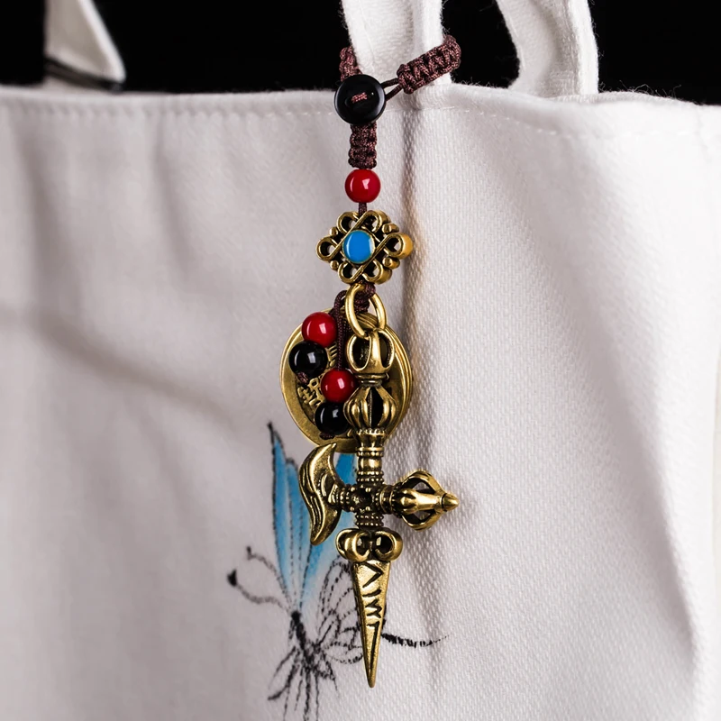 Brass pestle keychain pendant (3)
