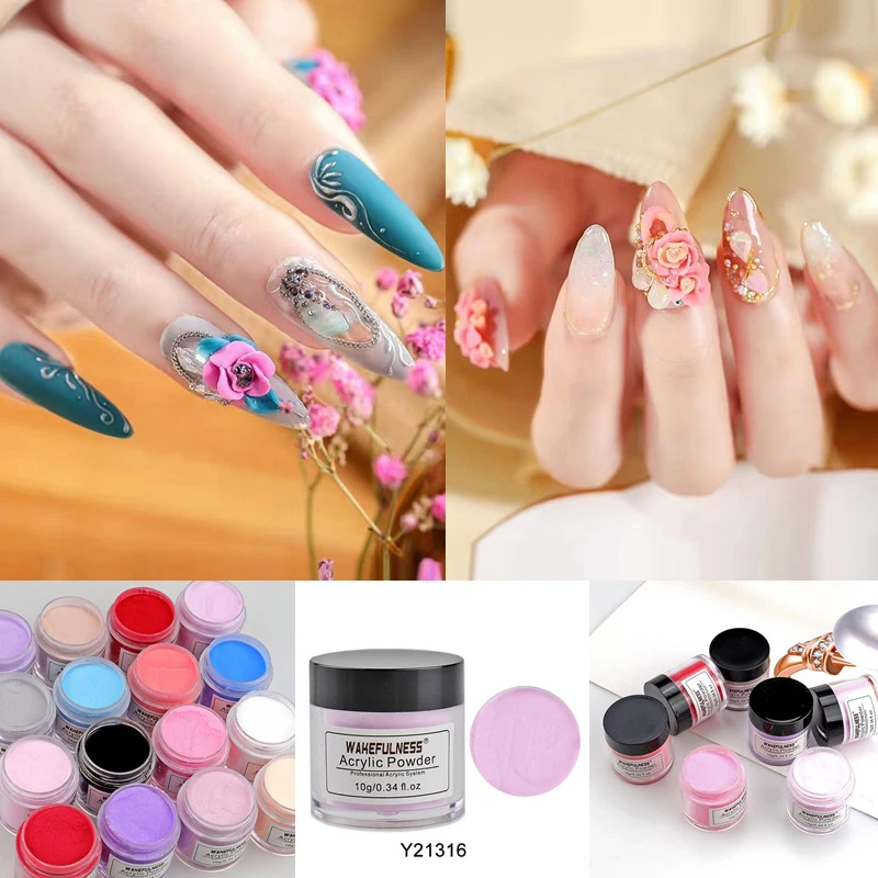 Color Acrylic Nail Art Powder 10gram Jam Purple Red Blue Diy Acrylic Nails Carving Tips Builder Pink Nude Powder 10gram Manicure Acrylic Powders Liquids Aliexpress