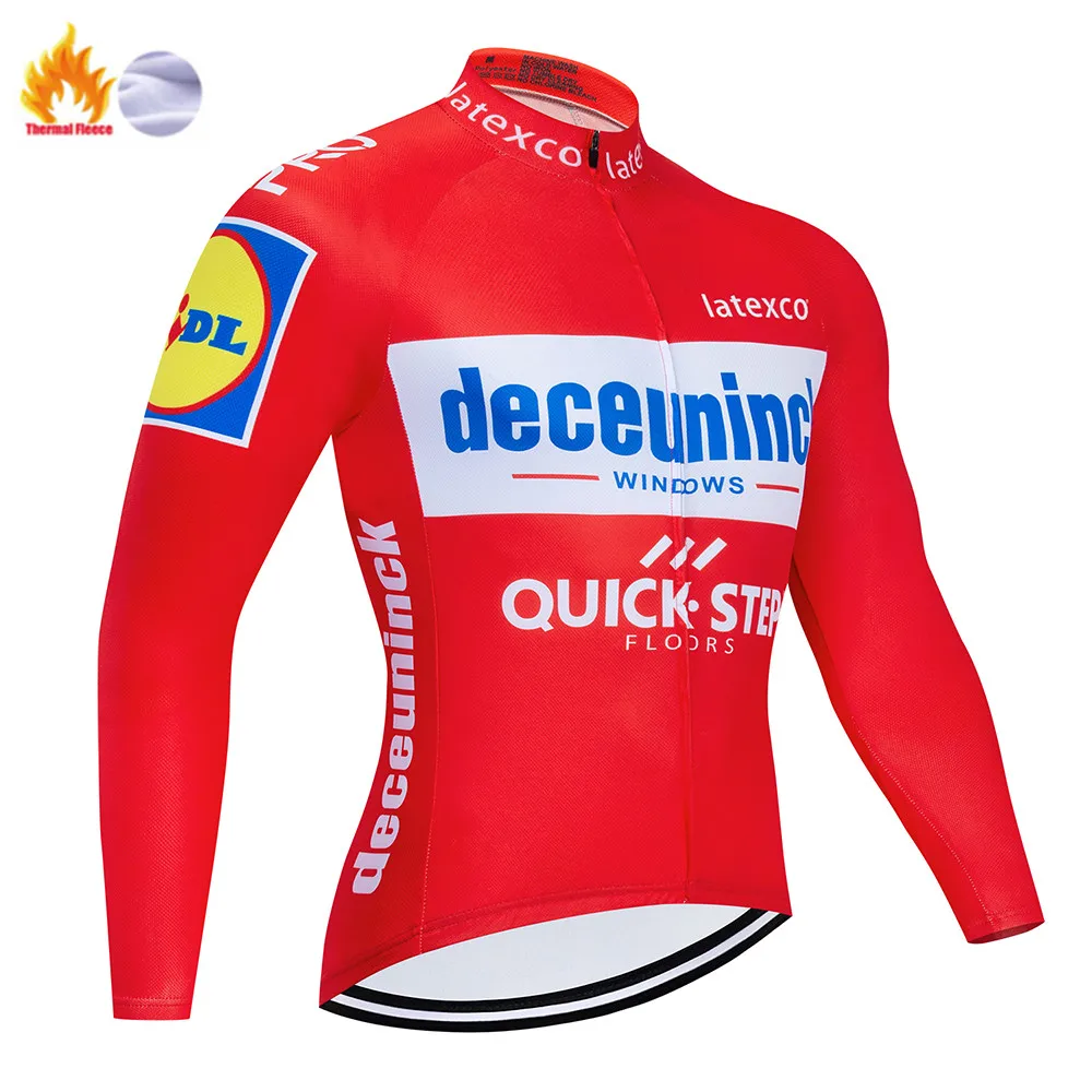 5 Colors Team QUICK STEP Cycling Jersey Set Belgium Bike Clothing Mens Winter Thermal Fleece Bicycle Clothes Cycling Wear - Цвет: Winter jersey