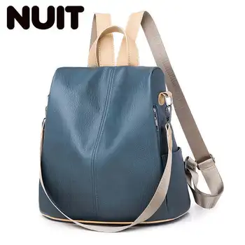 

Soft Leather Both Shoulders Package Woman 2019 Ma'am Bag Joker Trend Travel Dual Purpose Guard Against Theft Backpack
