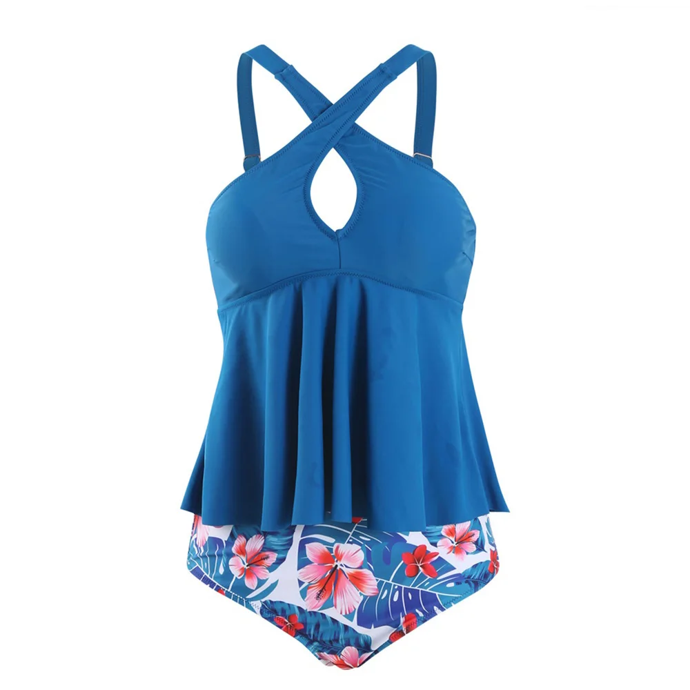 

High Waist Bikini Plus Size 2 Piece Swimsuit Women 2020 New Swim Crop Top Bohemia Swimming Ladies Sexy Bathing Suit Swimwear