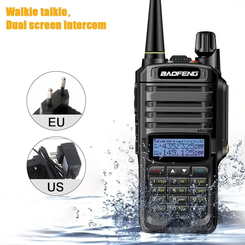 UV-9R Plus Walkie Talkie двухчастотный портативный двухсторонний Водонепроницаемый FM Регулируемый цифровой трансивер для Baofeng