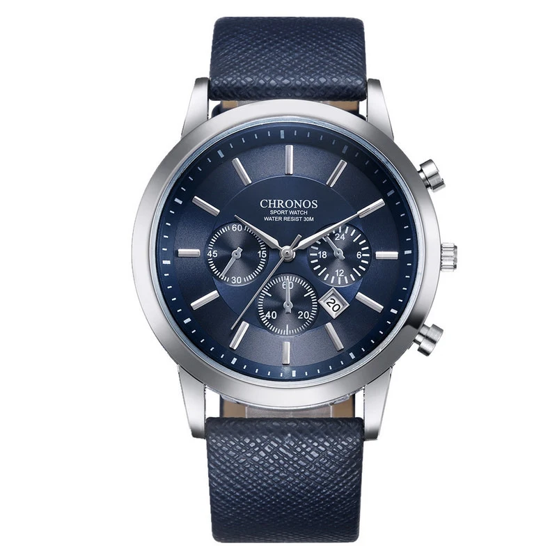 

Cross Border Hot Selling Chronos MEN'S Watch Decoration Small Three Needle Belt Quartz Watch Calendar Sports Watch