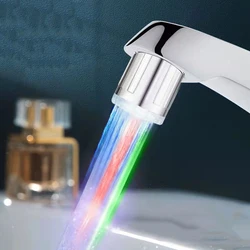 LED Temperature Sensitive 3-Color Light-up Faucet Kitchen Bathroom 7 Colors Glow Water Saving Faucet Aerator Tap Nozzle Shower