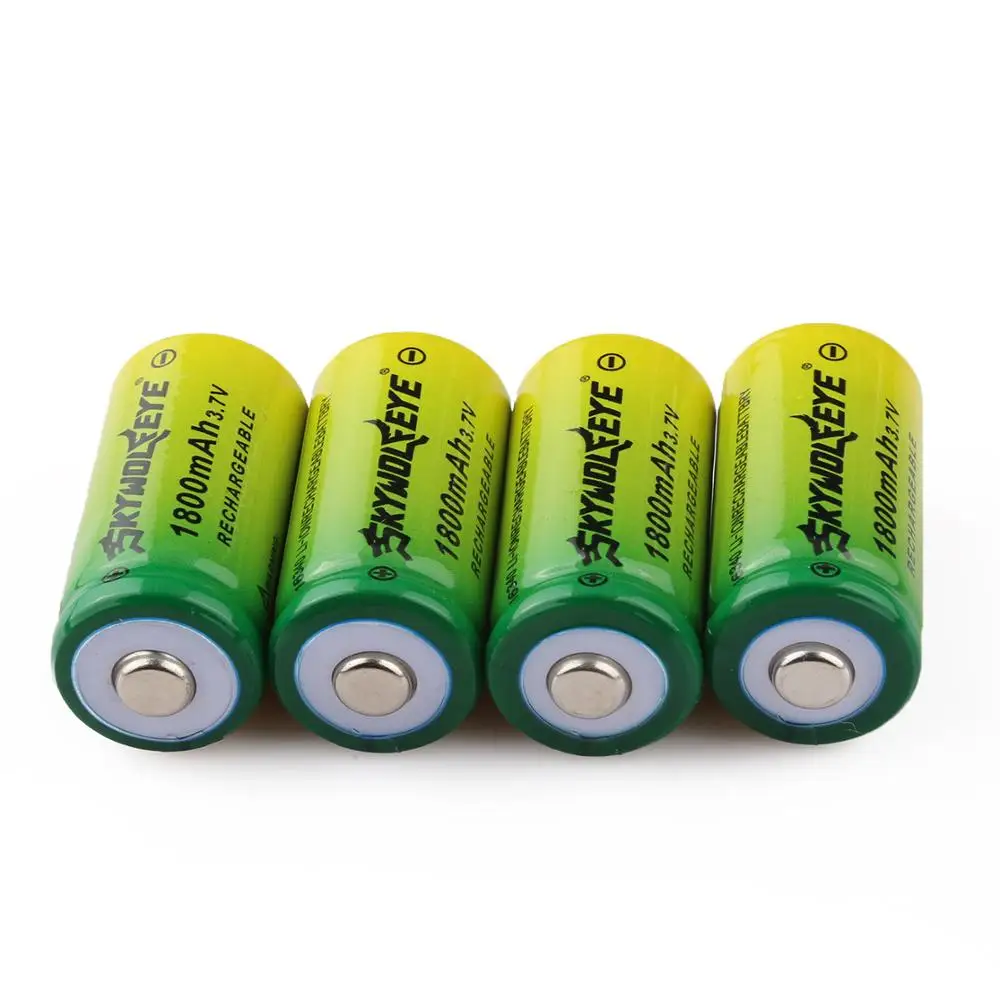 2 шт CR123A RCR 123 ICR 16340 батарея 1800mAh 3,7 V литий-ионная аккумуляторная батарея