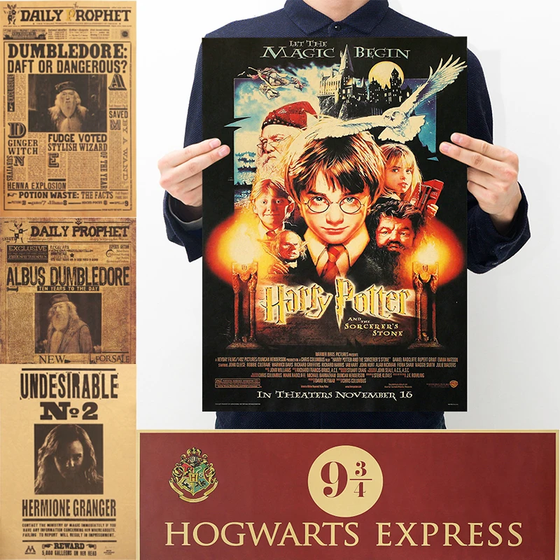 Декоративная живопись Harri Poters 9 и 3/4 платформа Волшебная карта мира винтажный