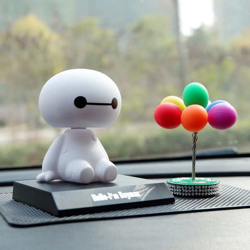 Мультфильм Пластиковый робот Baymax качающаяся голова фигурка автомобиля украшения авто интерьера большие куклы героев, игрушки орнамент аксессуары
