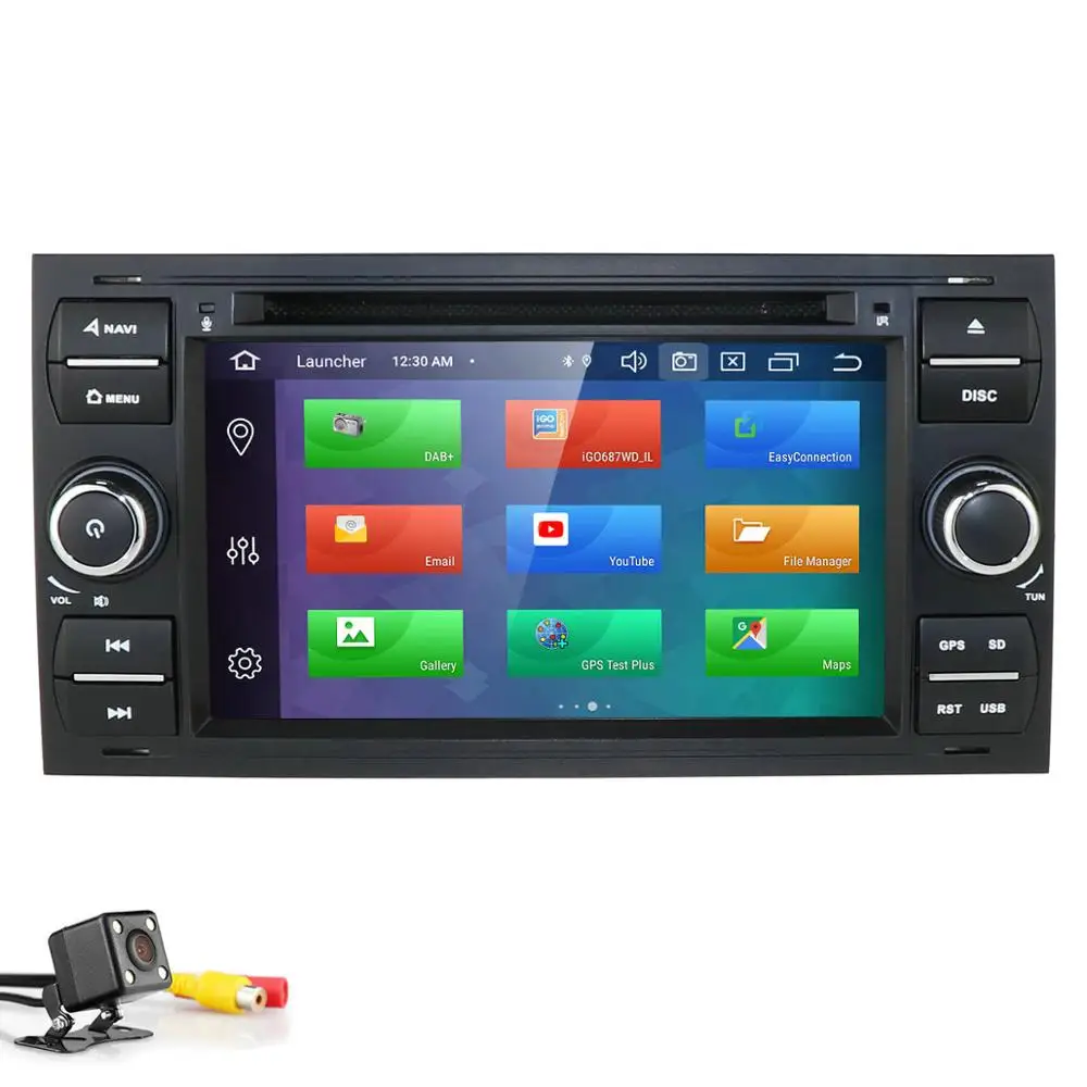 DSP ips 2din Android 9,0 4 Гб 64 ГБ Автомобильный gps для Ford Mondeo S-max Focus C-MAX Galaxy Fiesta transit Fusion подключение kuga dvd-плеер - Цвет: black