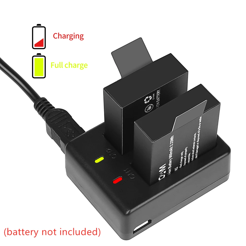 1050Mah Sport Action Camera Dual Charger For EKEN H9 H9R H3R H8PRO H8R pro SJCAM SJ4000 SJ5000 Sport Mini DV Bateria
