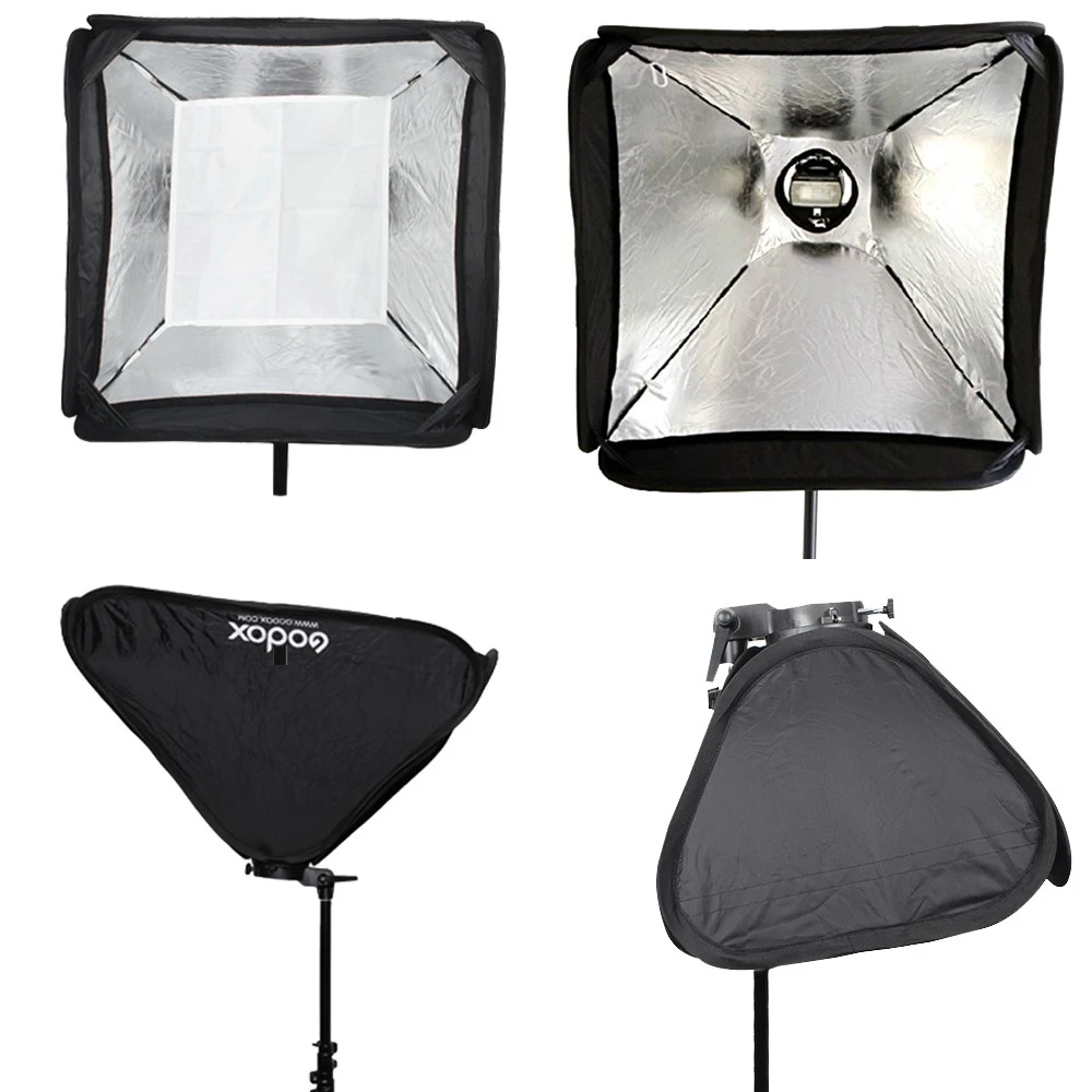 Софтбокс GODOX 40x40/50x50/60x60/80x80 см с кронштейном типа S стабильный держатель Bowens держатель для вспышки складной софтбокс комплект для съемки