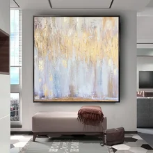 

handmade Abstract Oil Painting On Canvas wall art Modern Gold leaf Art Hanging pictures Home Decoration for Porch dining room