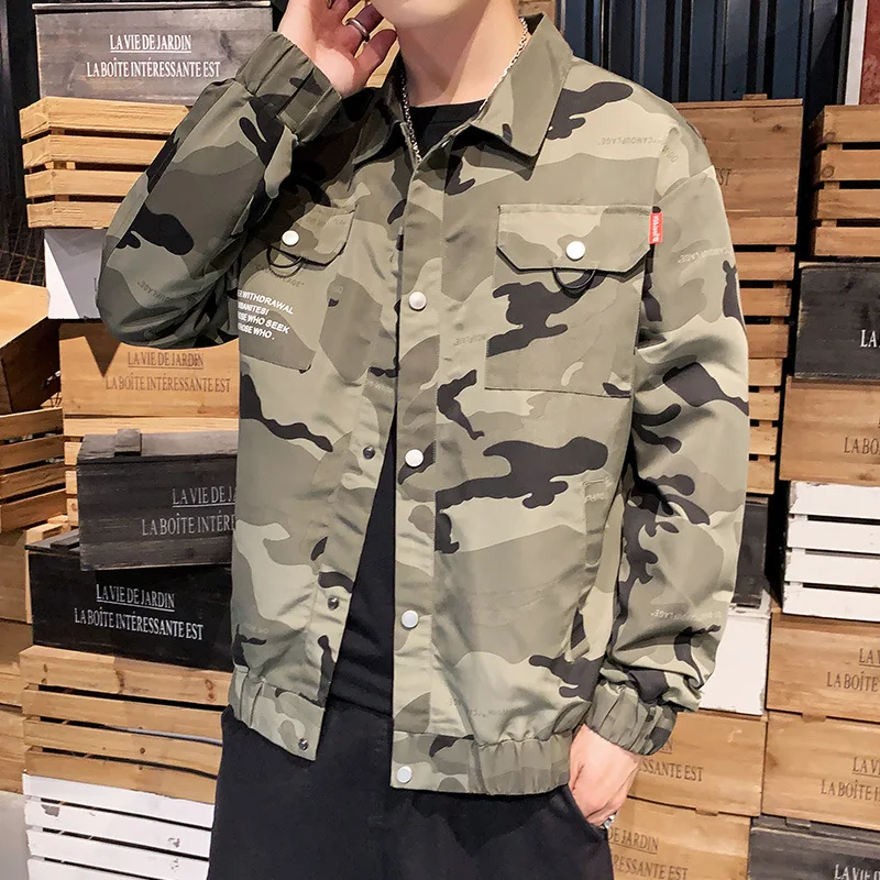 

Autumn And Winter New Style Men Jacket Japanese-style Loose-Fit Cool Camouflage Cloth Multi-pockets Elasticity Closing Windproof
