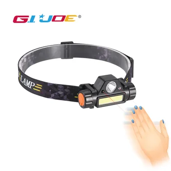 

GIJOE led headlight induction headlamp waterproof 3 modes 1200LM usb rechargeable built-in battery sensor torch cob light