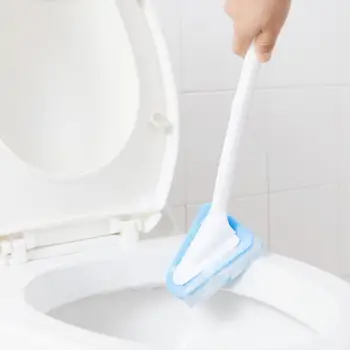 

Triangular Sponge Cleaning Brush with Long Handle for Bathroom Kitchen Tile Wall Bathtub