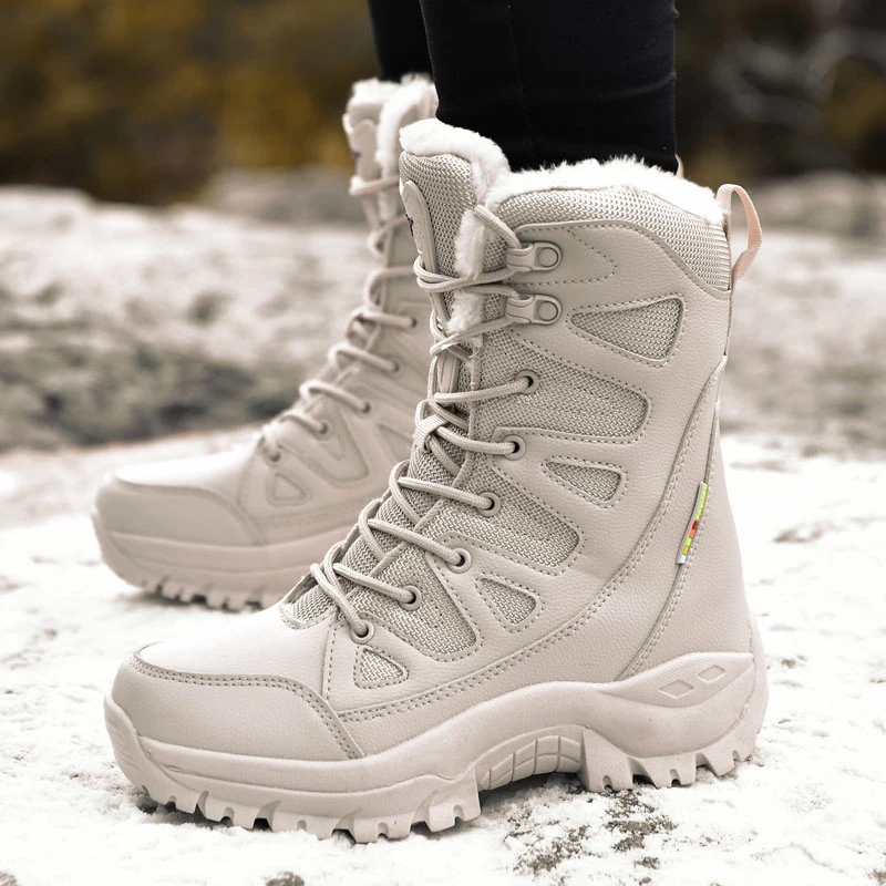 Moipheng Botas de Para Mujer, Zapatos de plataforma de felpa, cálidos, de media caña, grande 36 de nieve| - AliExpress