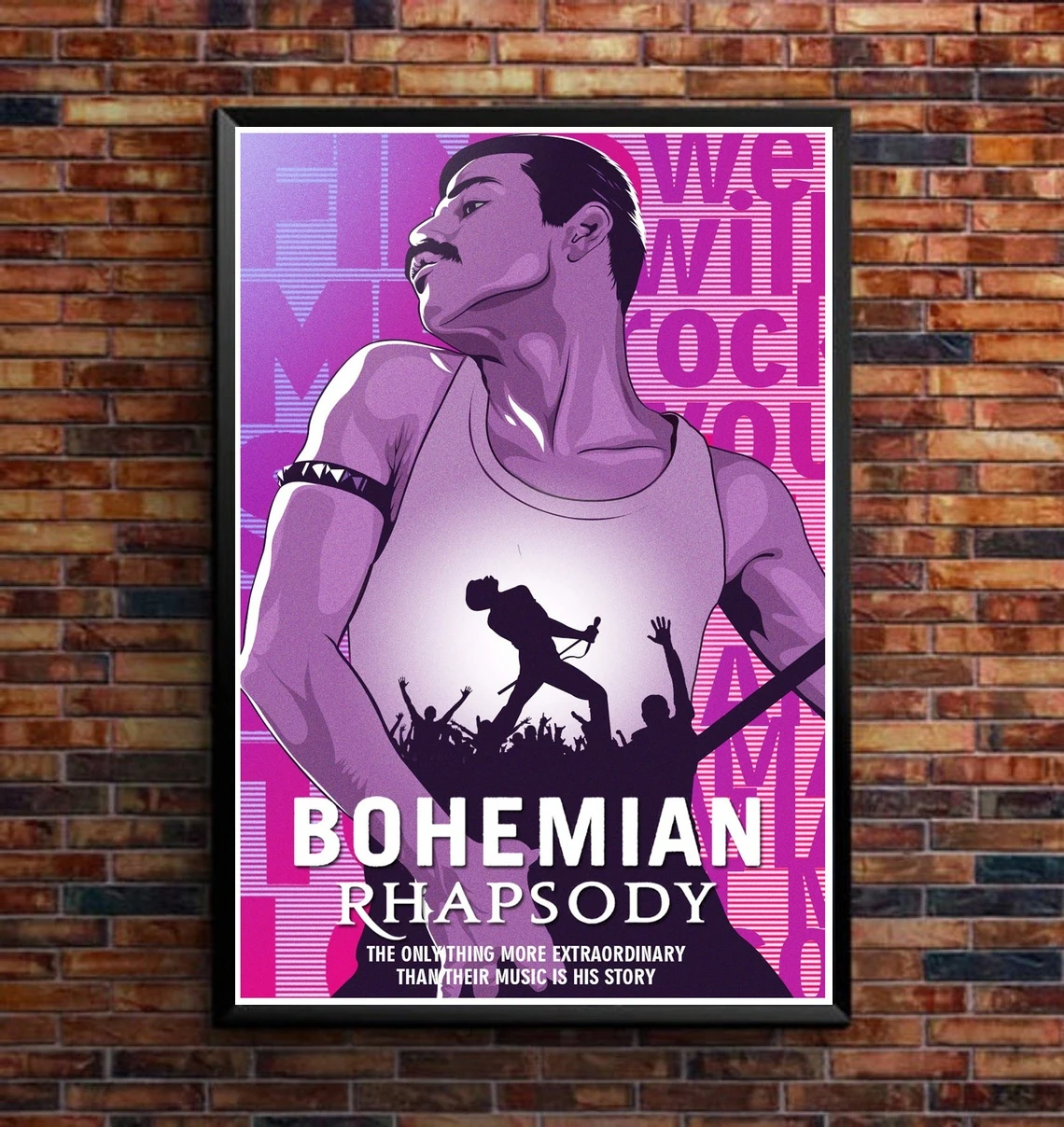 Богемный Rhapsody Queen Freddie Mercury Live Aid рок арт-деко, альтернативный Графический минималистичный киноплакат - купить по выгодной цене