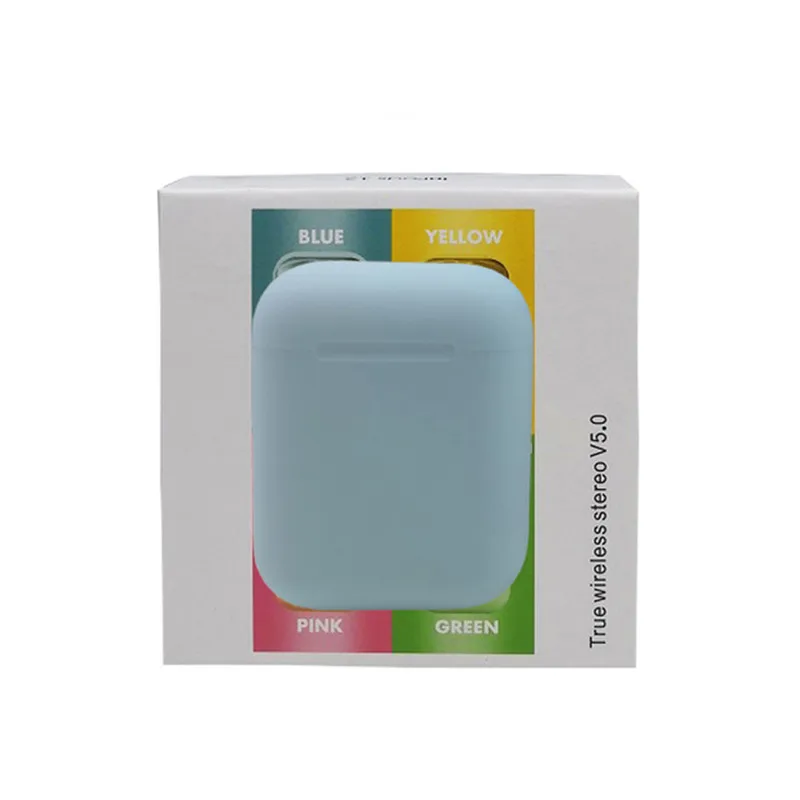 blue Inpods12 Bluetooth наушники Macaron 12 5,0 HIFI беспроводные наушники беспроводные Bluetooth наушники для смартфона спортивные наушники - Цвет: blue