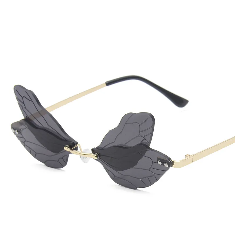 New Fashion Dragoy Sunglasses Women Men Brand Design Rimless Wave Eyewear Trending Narrow Sun glasses_voghion.com