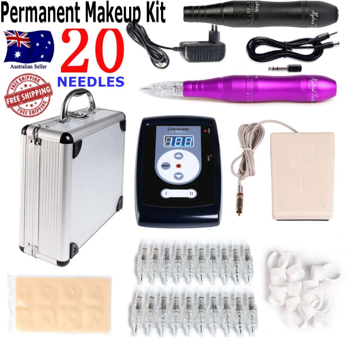 

Permanent Tattoo Makeup Kit Permanent Makeup Tattoo Kit Eyebrow Lip Pen Machine Practise Skin Powers Supply Two Color