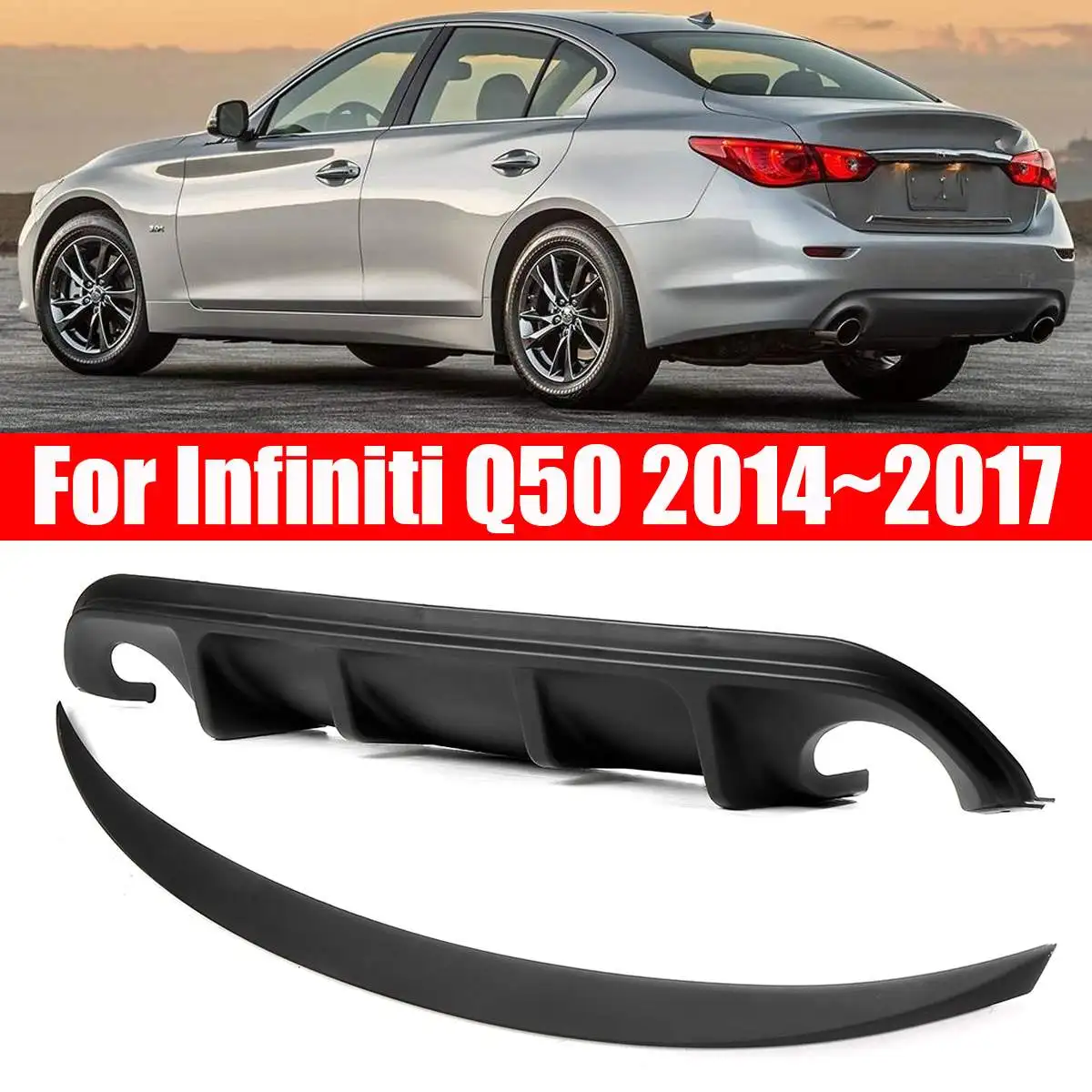 2 шт для Q стильный, для заднего бампера Диффузор для JDM спойлер-дактейл для Infiniti Q50
