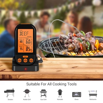 

Digital Meat Thermometer, Wireless Remote Digital Cooking Food Meat Thermometer For Smoker Oven Kitchen Bbq Grill Thermometer In
