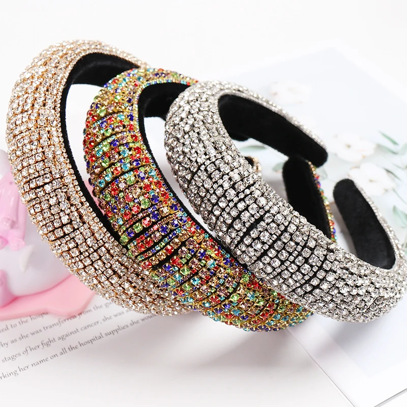 Women Wedding Headband Diamond Gems Ladies Hairband Baroque Crystal Girls Gift