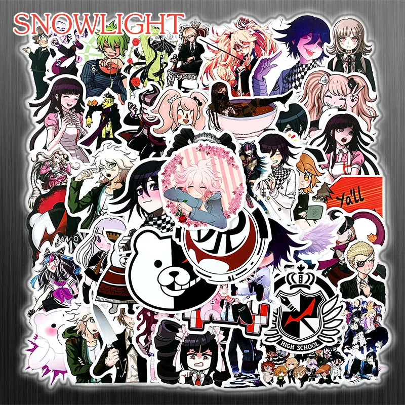 10/50 pcs/pack Mixed Danganronpa Game Stickers DIY Snowboard Laptop Luggage Guitar Graffiti Waterproof Kid Toy Stickers